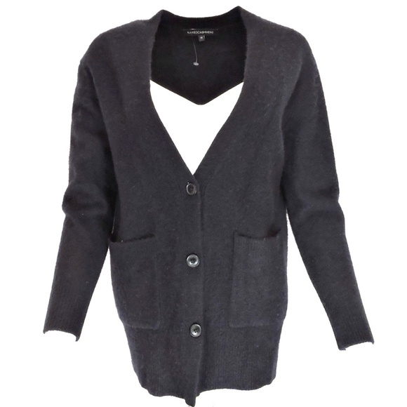 NakedCashmere Sweaters - NAKEDCASHMERE ⚜ WOMEN'S BLACK CASHMERE WINTER CARDIGAN SIZE XS
